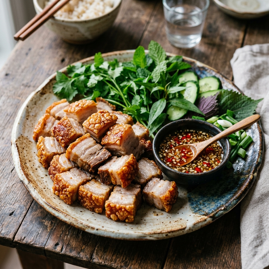 Bánh tráng cuốn heo quay